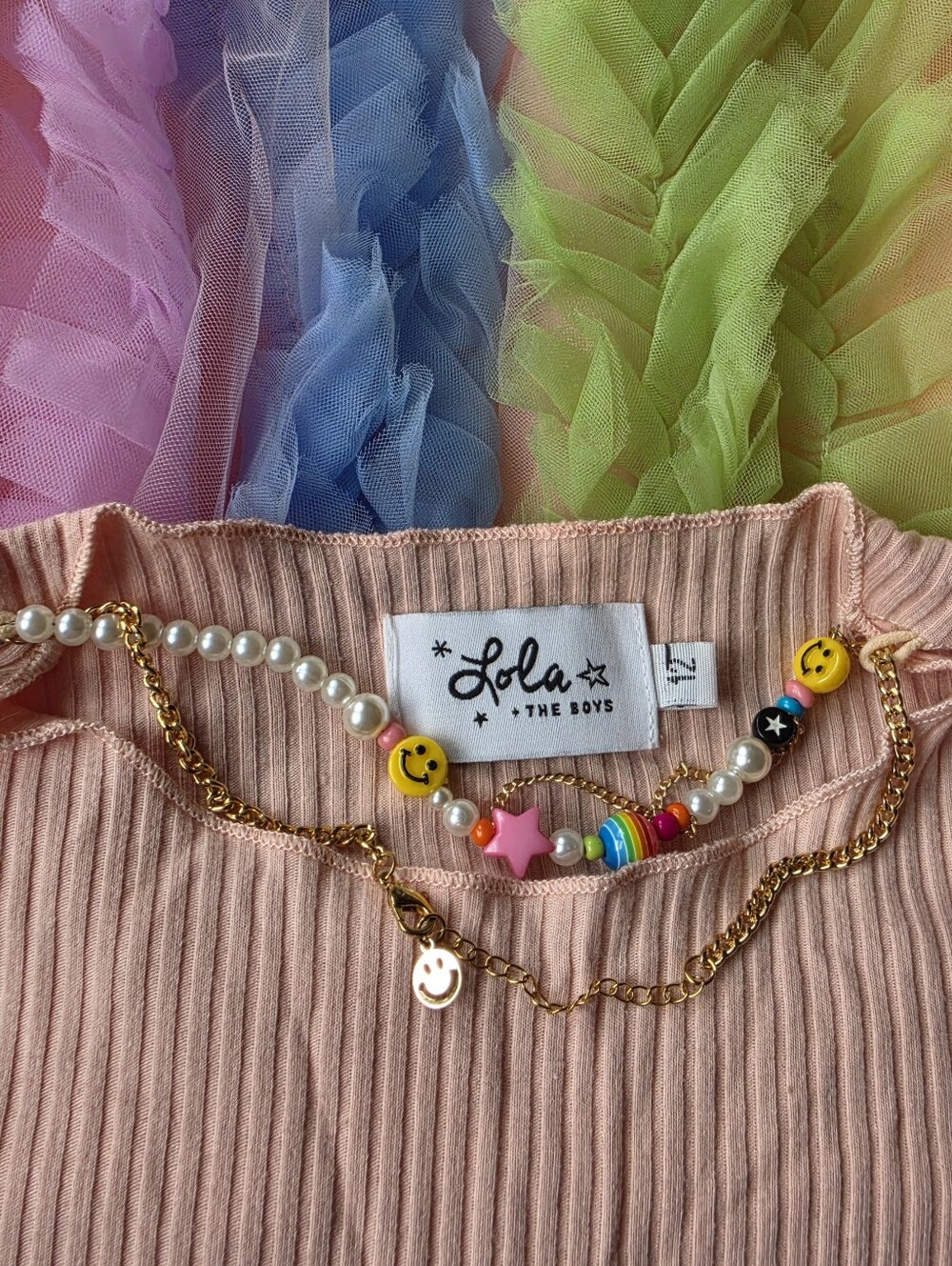 Lola + The Boys Pink Pastel Multi-Tulle Party Dress